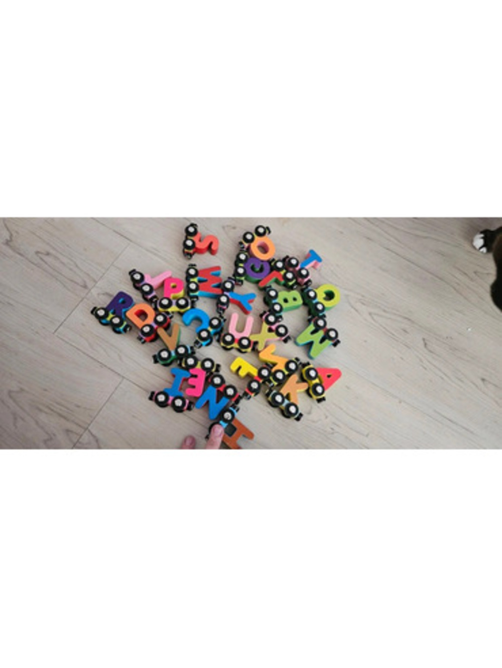 Wooden magnetic alphabet train letters